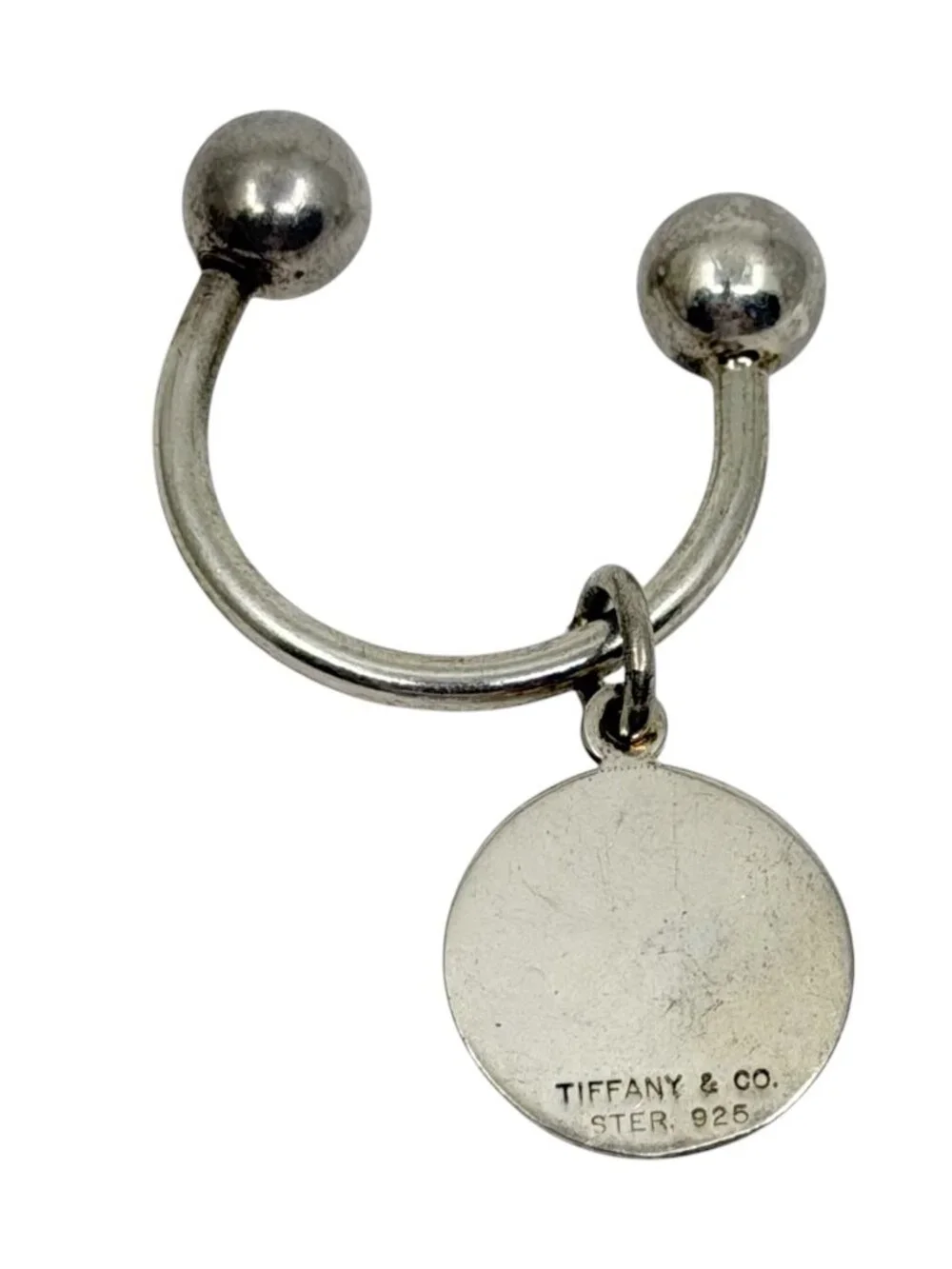 Vintage Tiffany & Co sterling silver tag key holder or key chain - GM1263